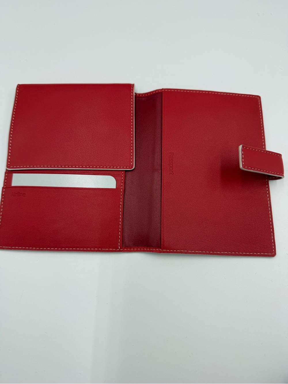 Lodis Red Leather Travel Passport Wallet - Picture 3 of 5